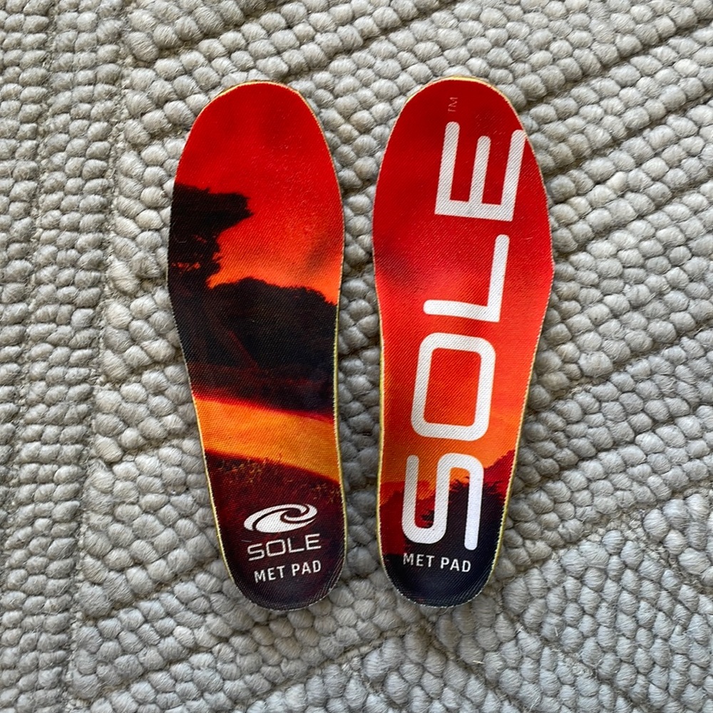 SOLE performance medium insoles with metatarsal pad - size 7.5
